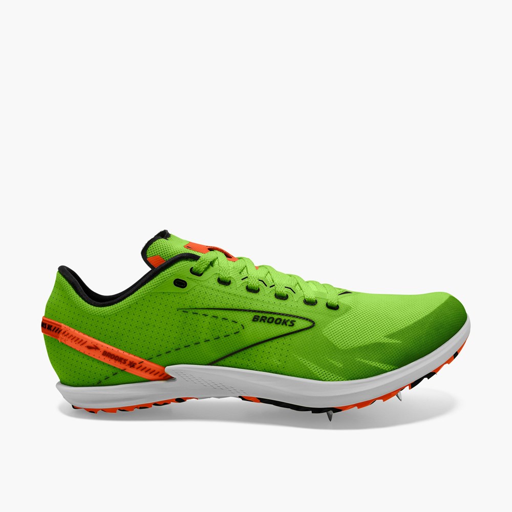 Chaussure Running Brooks Draft XC Cross Country with Spikes Vert Rouge Orange Blanche Femme | TIW-4855707